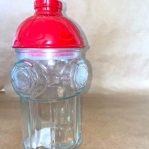 Target Bullseye Fire Hydrant Dog Treat Glass Container